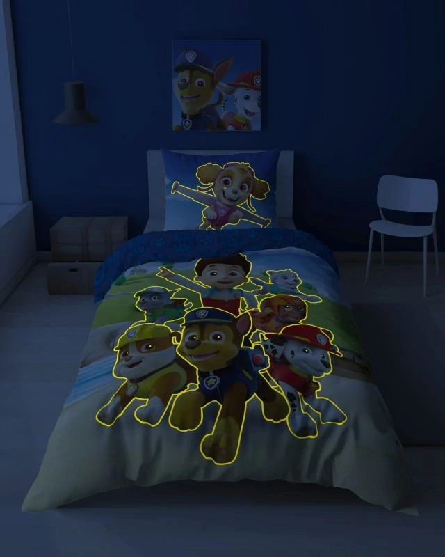 Detexpol Povlečení Paw Patrol parta svítící  Bavlna, 140/200, 70/80 cm