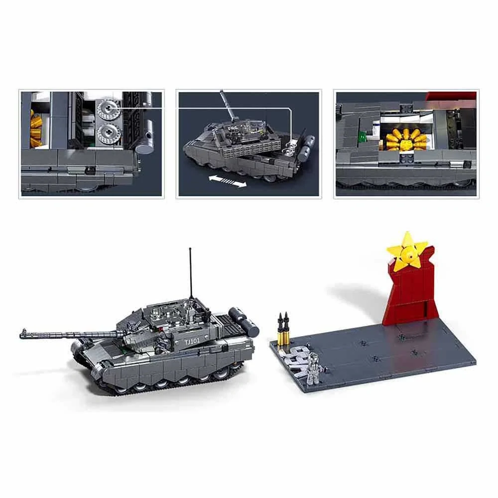 Sluban Model Bricks M38-B1234 Tank ZTS-99AS v měřítku 1:35
