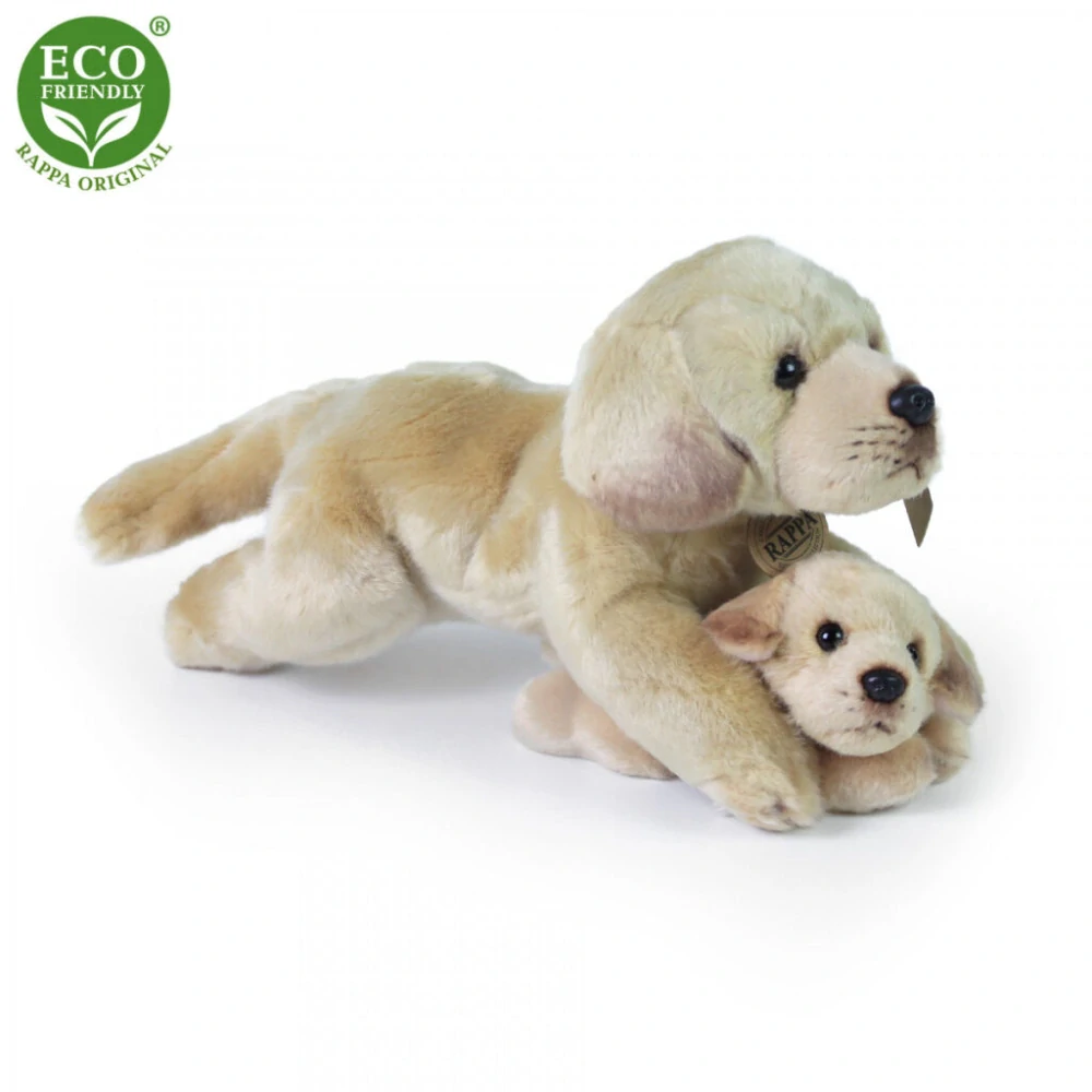 Rappa Plyšový labrador s miminkem ležící 25 cm ECO-FRIENDLY