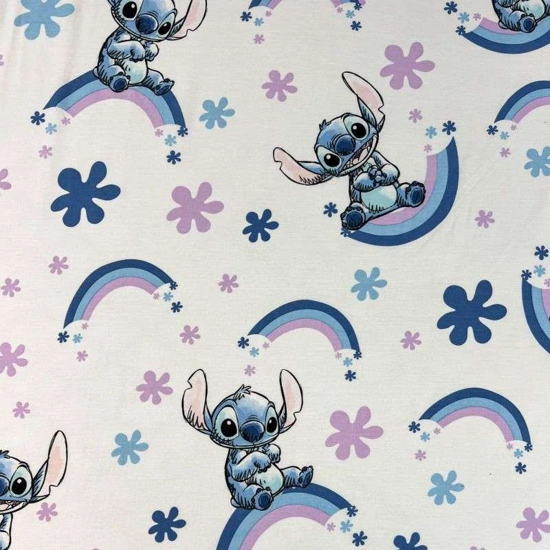 JERRY FABRICS Prostěradlo Lilo and Stitch Rainbow Bavlna, 90/200 cm