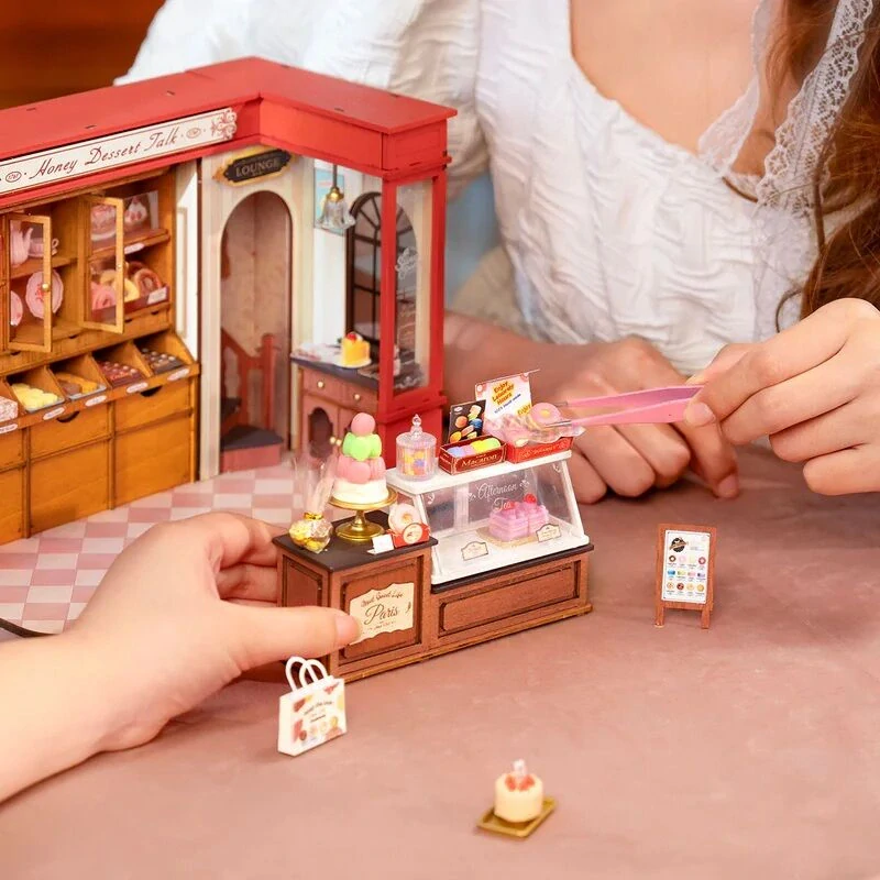 RoboTime 3D dřevěná skládačka Miniatura domečku Medová cukrárna