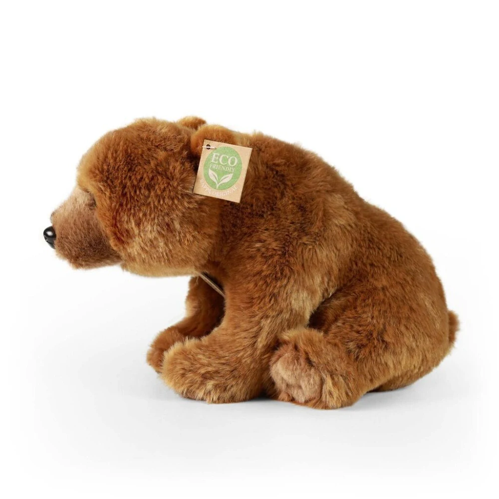 Rappa Plyšový medvěd grizzly sedící 30 cm ECO-FRIENDLY