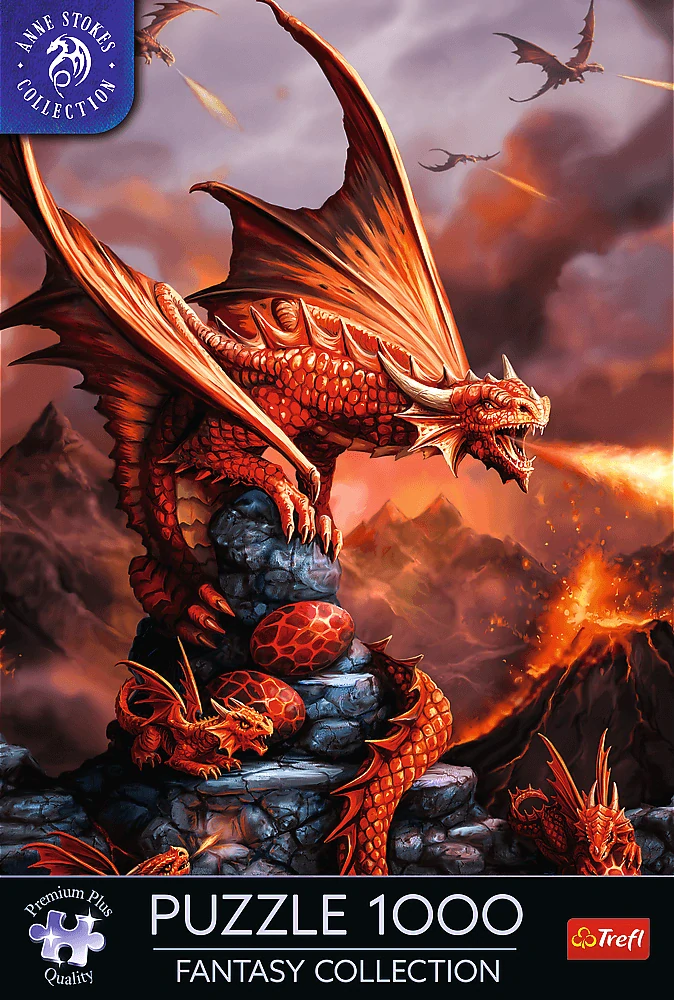 TREFL Puzzle Kolekce Anne Stokes: Premium Plus Fantasy Collection: Ohnivý drak 1000 dílků