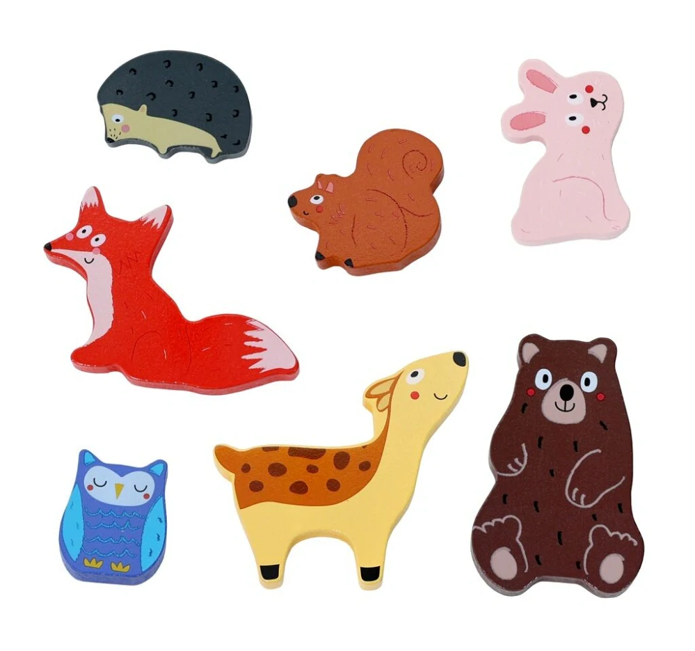 2Kids Toys Dřevěné puzzle Lesní zvířátka propojitelné