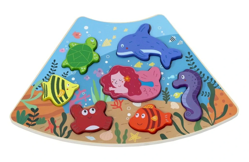 2Kids Toys Dřevěné puzzle Kruh propojitelné 6 v 1