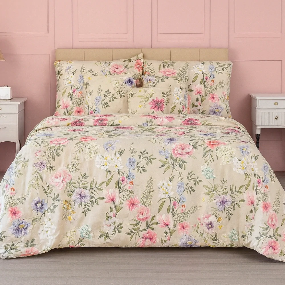 Kvalitex Saténové povlečení LUXURY COLLECTION Botanica elegance, 1x 140/200, 1x 70/90cm