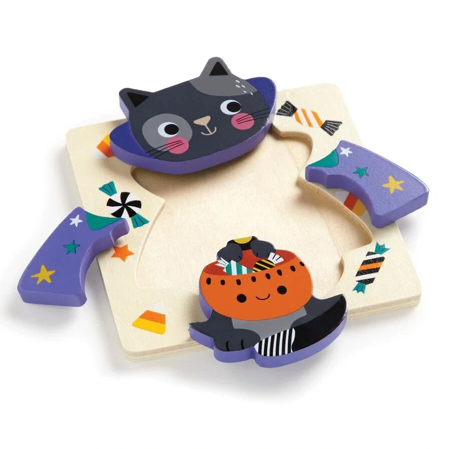 Mudpuppy Dřevěné puzzle sada 4 puzzle Halloween