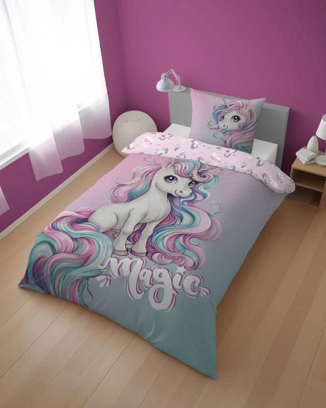 Detexpol Povlečení Jednorožec magic Bavlna, 140/200, 70/80 cm