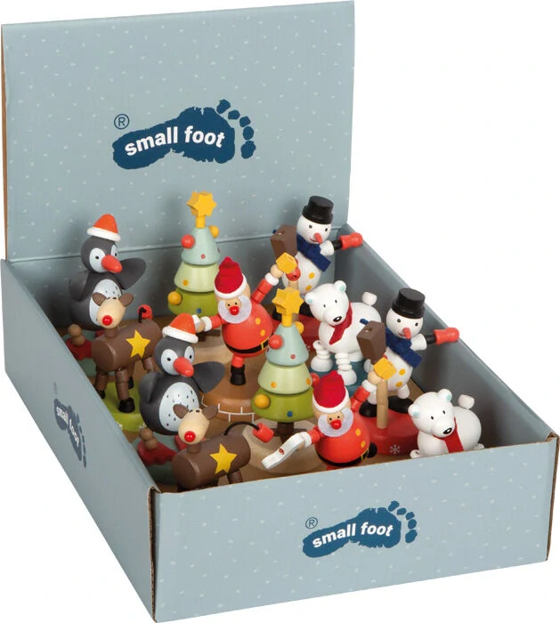 small foot Dřevěná vánoční mačkací figurka 1 ks