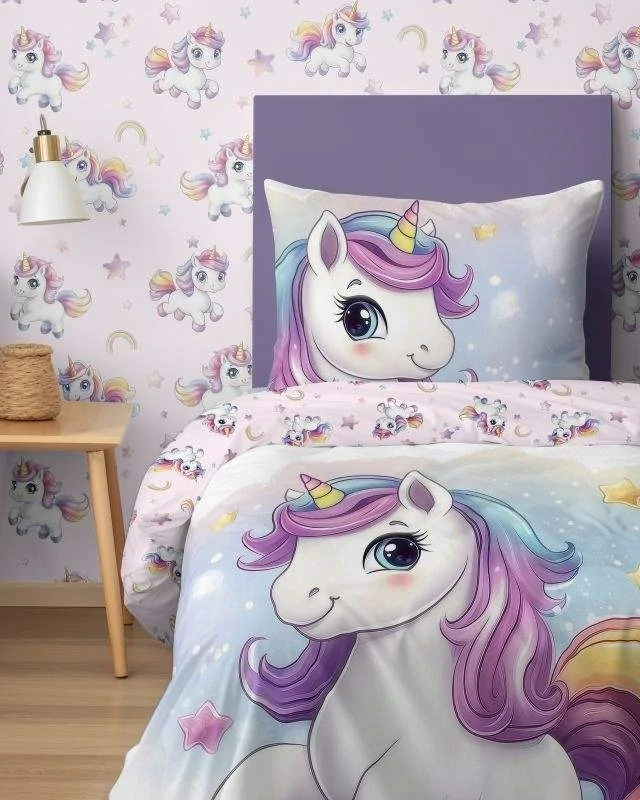 DETEXPOL Povlečení Jednorožec Believe  Bavlna, 140/200, 70/80 cm