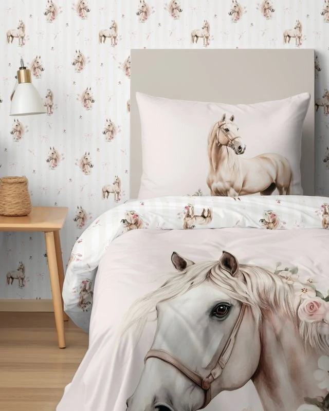 DETEXPOL Povlečení Kůň romantic Bavlna, 140/200, 70/80 cm
