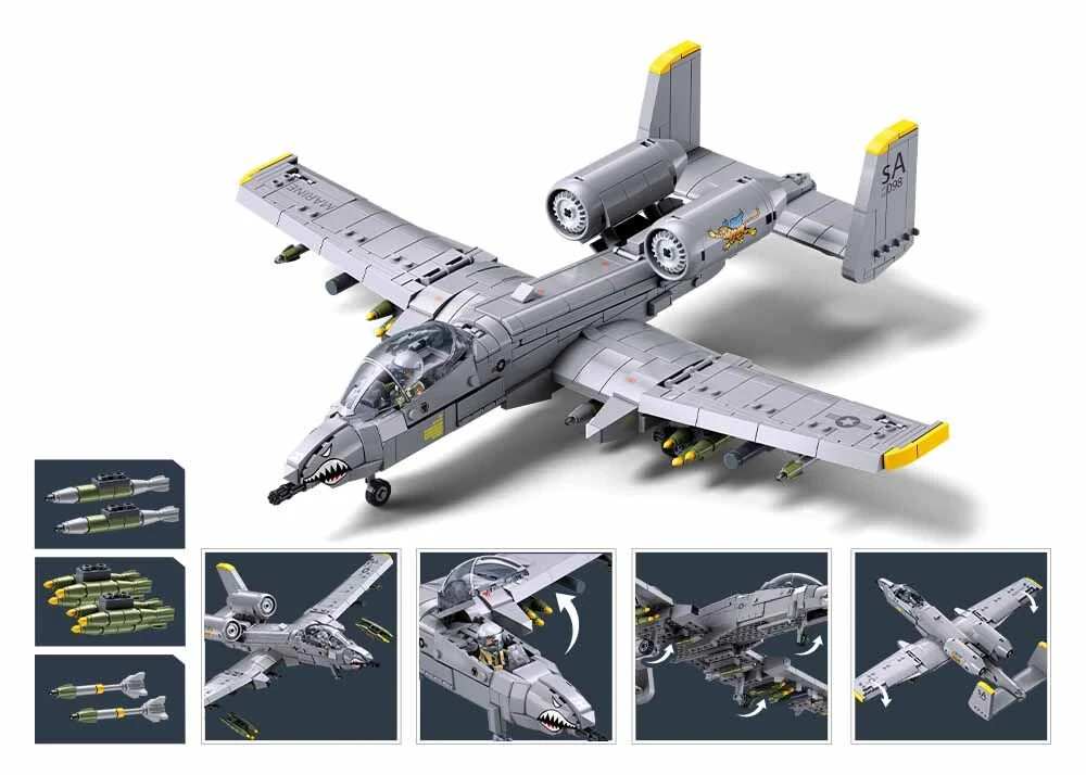 Sluban Model Bricks M38-B1362 Útočný letoun A10CS
