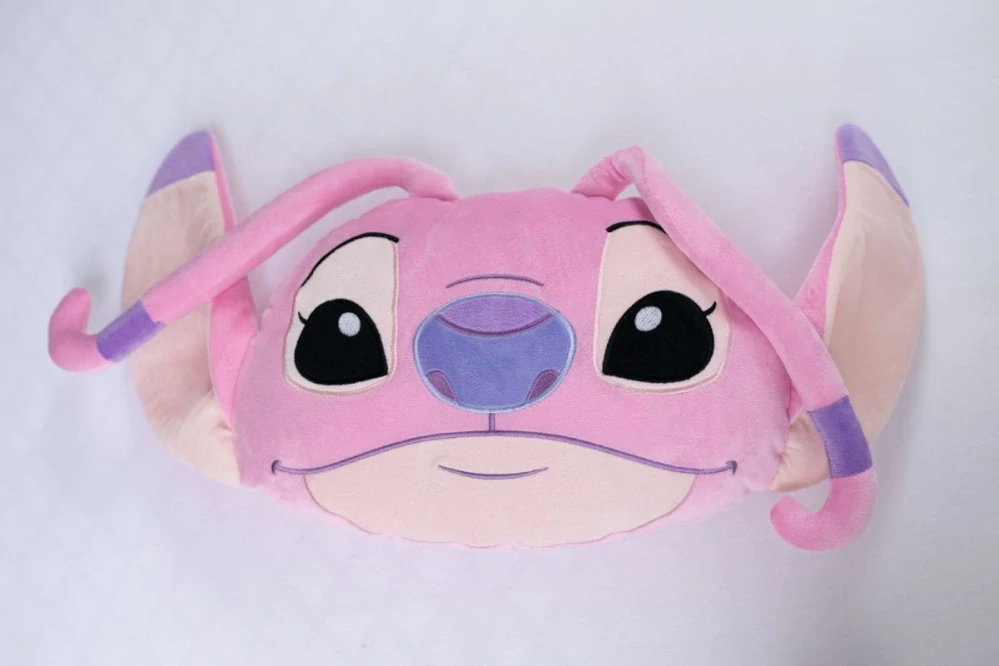 JERRY FABRICS Tvarovaný mikroplyšový polštářek Lilo and Stitch Angel Pink Polyester, 41x31 cm