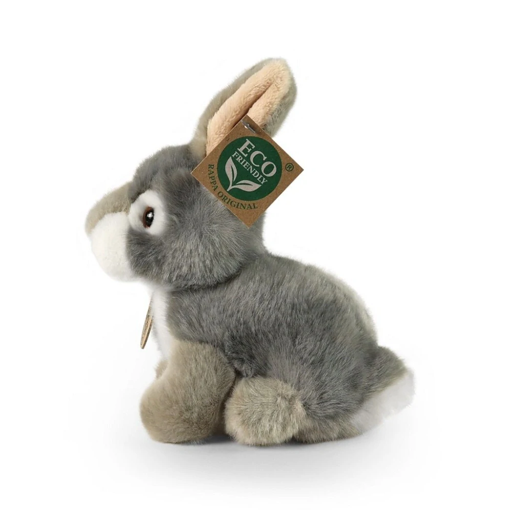 Rappa Plyšový králík šedý sedící 16 cm ECO-FRIENDLY