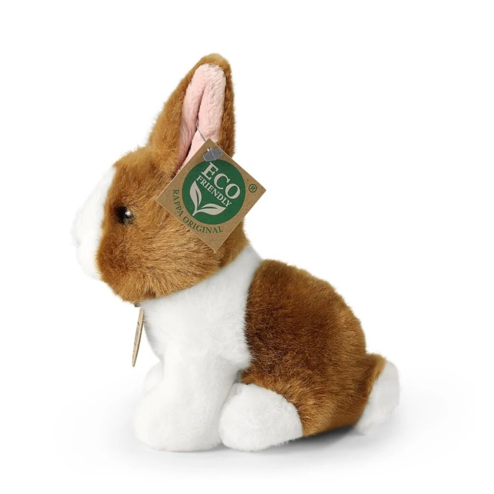 Rappa Plyšový králík bílo-hnědý sedící 16 cm ECO-FRIENDLY