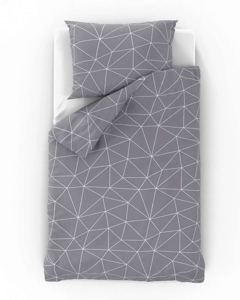 Kvalitex Bavlněné povlečení NORDIC COLLECTION GRID šedé, 1x 140/200, 1x 70/90cm