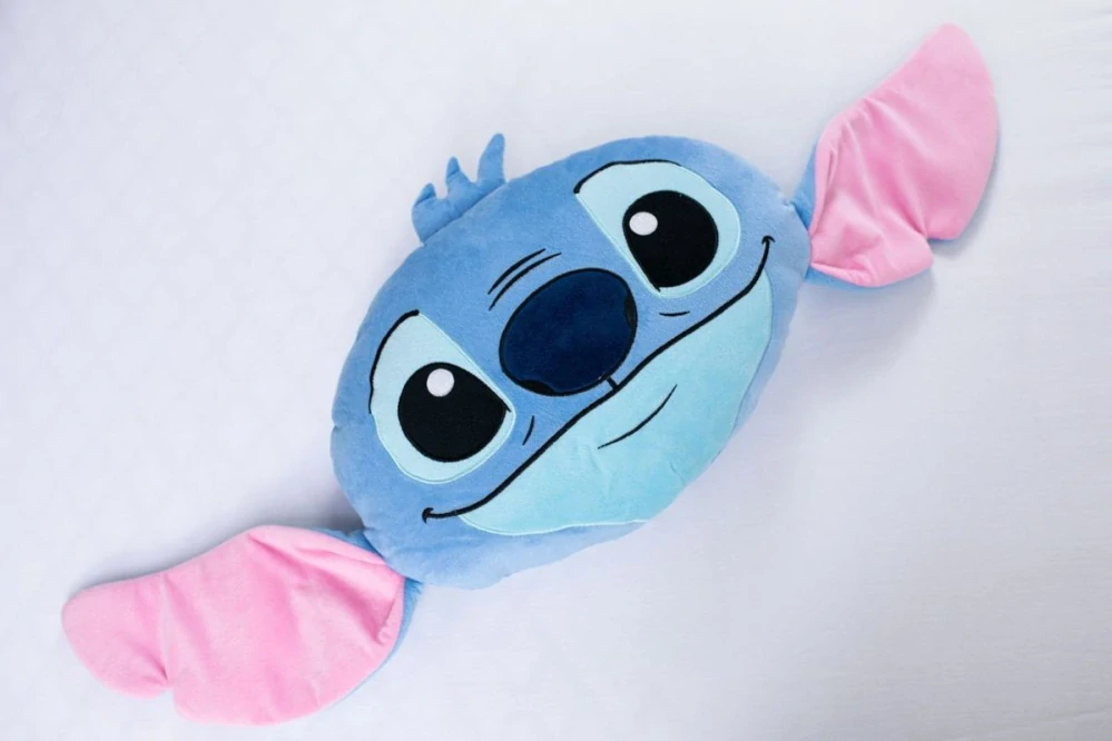 JERRY FABRICS Tvarovaný mikroplyšový polštářek Lilo and Stitch Blue Polyester, 41x31 cm