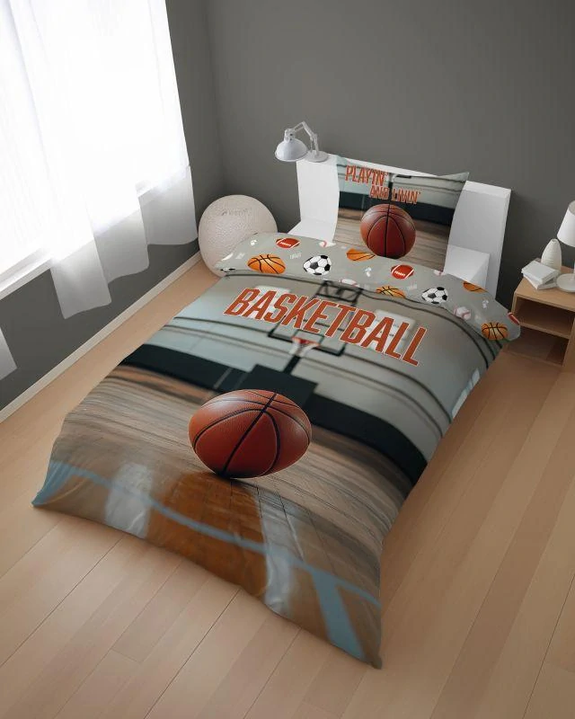 DETEXPOL Povlečení Basketball Bavlna, 140/200, 70/80 cm