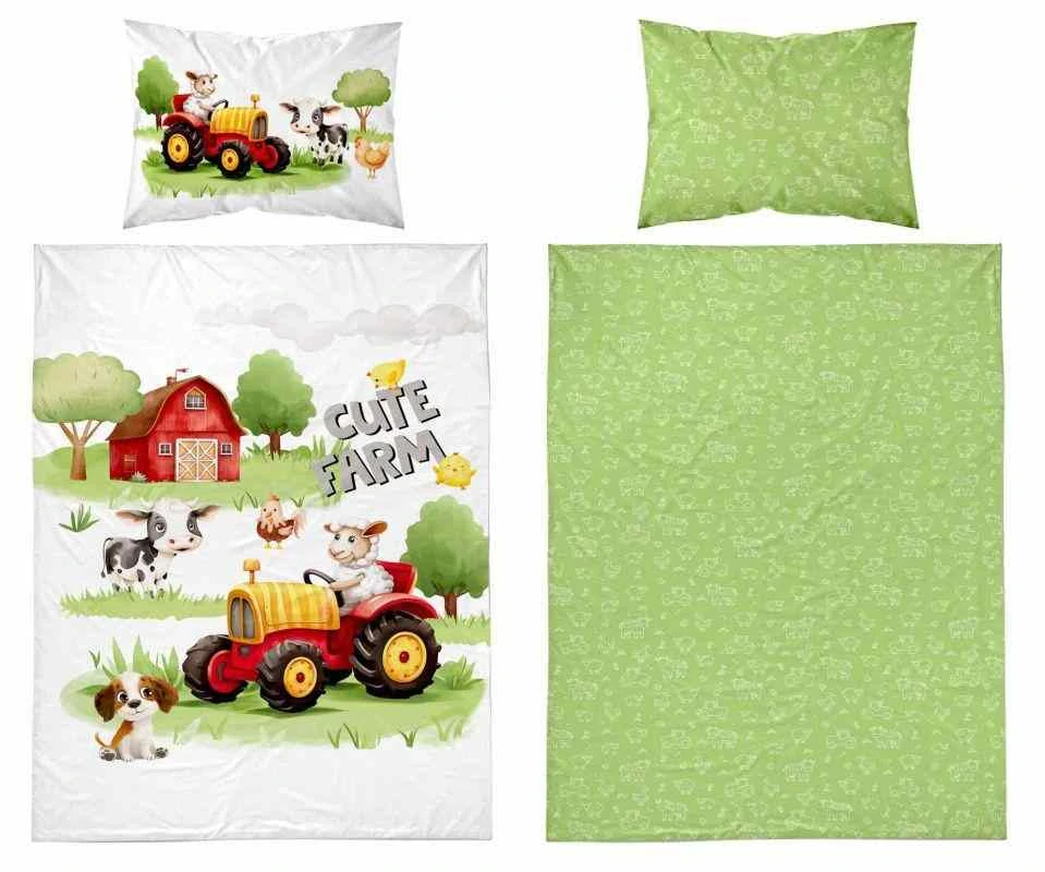 DETEXPOL Povlečení do postýlky Roztomilá Farma A Bavlna, 100/135, 40/60 cm