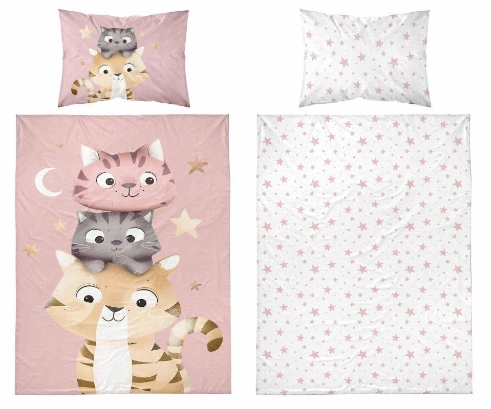 DETEXPOL Povlečení do postýlky Kočičky  Bavlna, 100/135, 40/60 cm