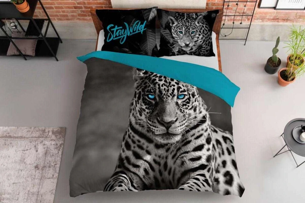 DETEXPOL Francouzské povlečení Leopard  Bavlna, 220/200, 2x70/80 cm
