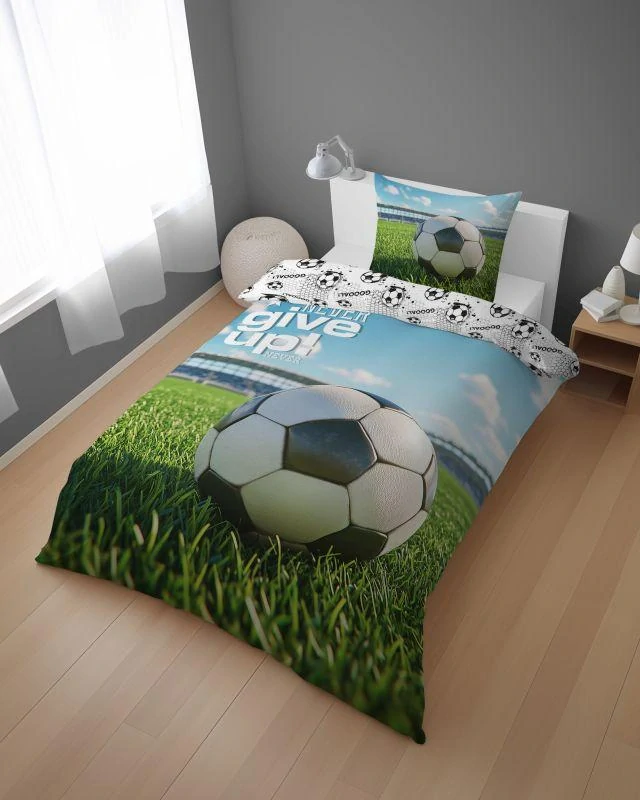 DETEXPOL Povlečení Fotbal Never give up Bavlna, 140/200, 70/80 cm