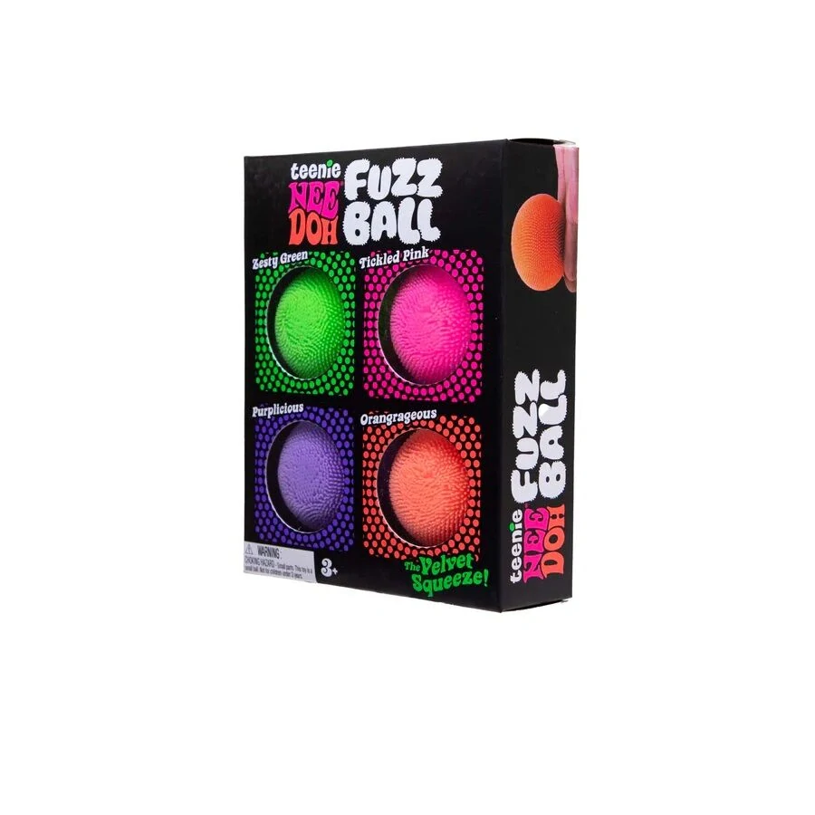 Schylling NeeDoh Barevné mačkací míčky Fuzz Ball 4 ks