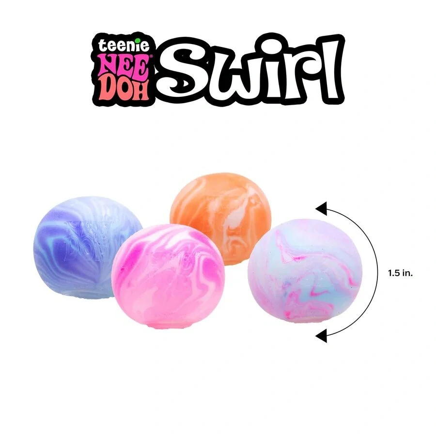 Schylling NeeDoh Barevné mačkací mini míčky Swirl 4 ks