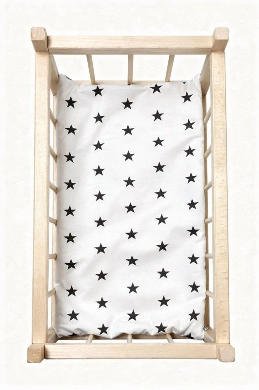 SDS Matrace do postýlky pro panenky Puntíky bílá_Hvězdičky bílá, Bavlna, výplň: Polyester, 50x28 cm