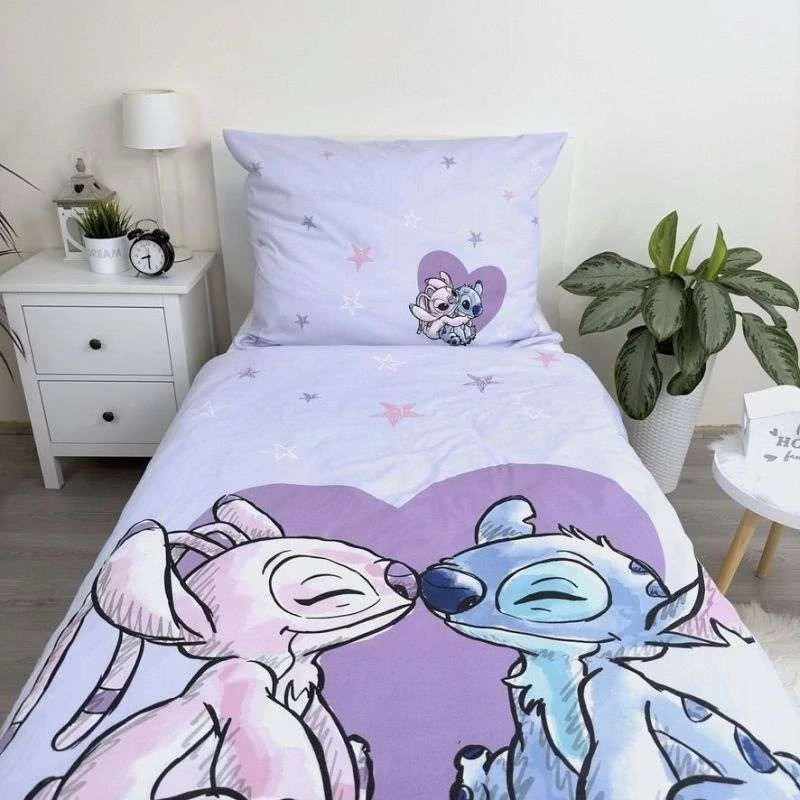 JERRY FABRICS Povlečení Lilo and Stitch Heart Bavlna, 140/200, 70/90 cm