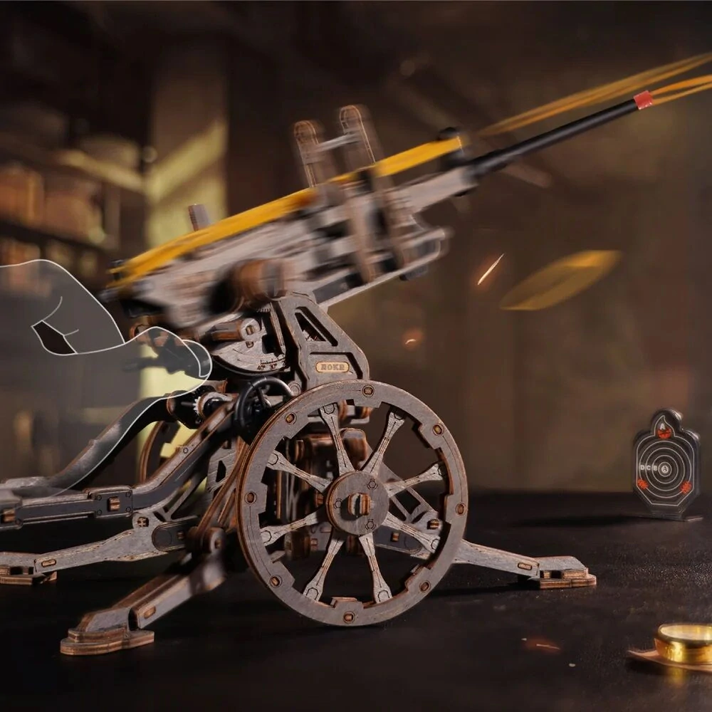 RoboTime 3D dřevěná mechanická skládačka Protiletadlové dělo