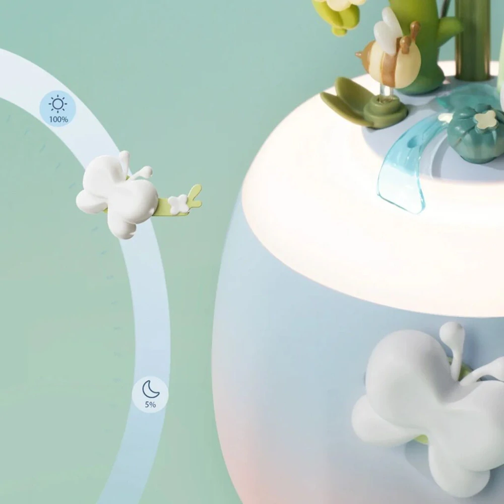 RoboTime 3D mechanická skládačka noční lampy Kamélie modrá