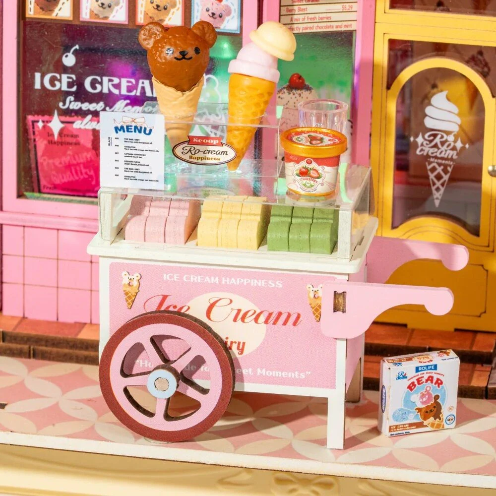 RoboTime 3D dřevěná skládačka v rámečku Zmrzlinářství Sweet Scoopery