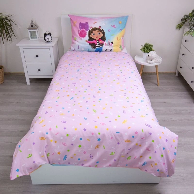 JERRY FABRICS Povlečení Gábinin kouzelný domek Rainbow Bavlna, 140/200, 70/90 cm