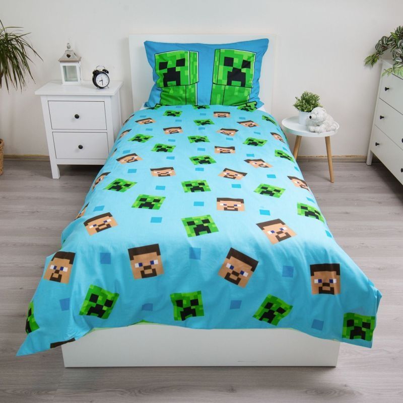 JERRY FABRICS Povlečení Minecraft Jungle Fight svítící Bavlna, 140/200, 70/90 cm