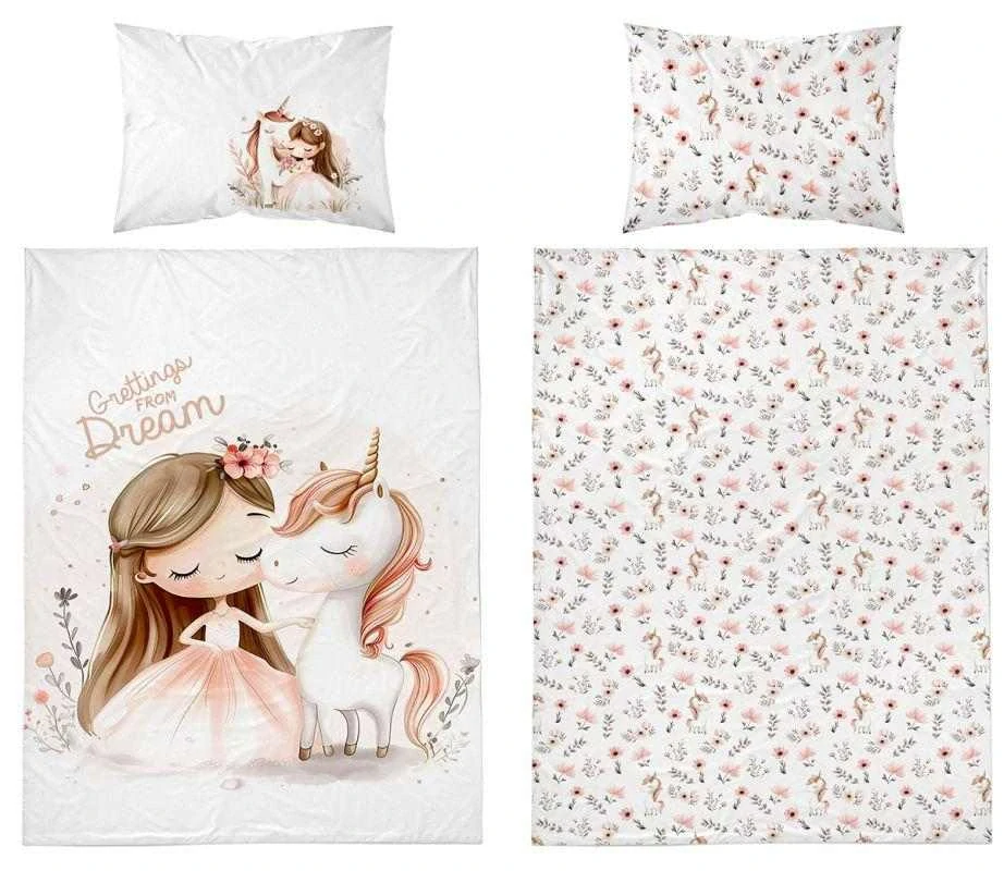 DETEXPOL Povlečení do postýlky Jednorožec dream A Bavlna, 100/135, 40/60 cm