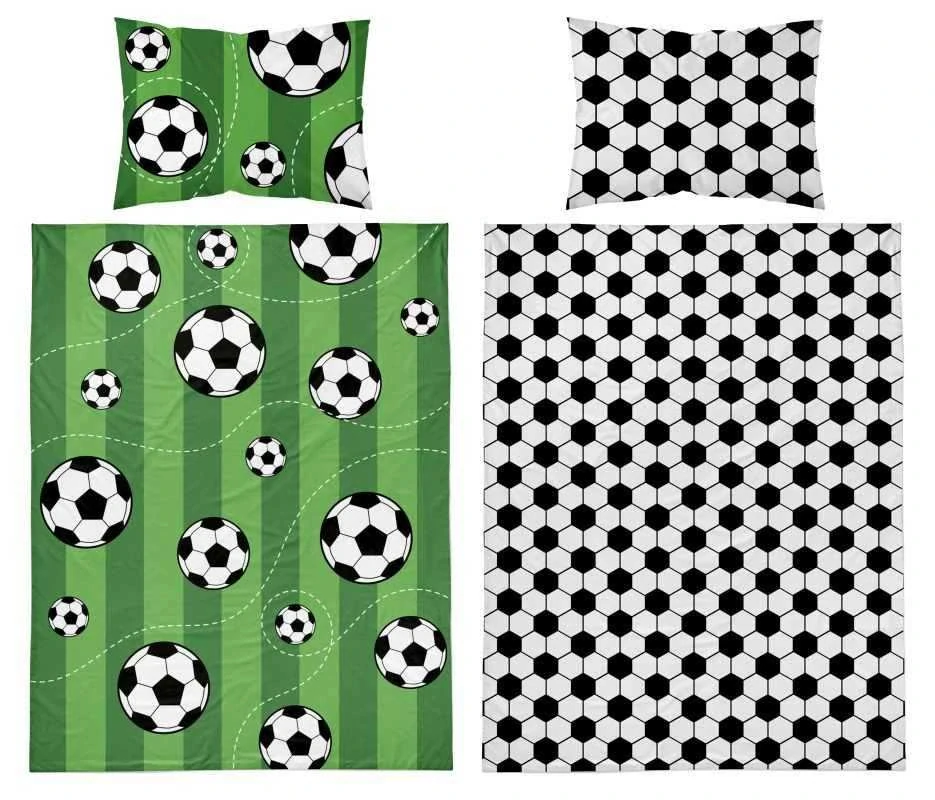 DETEXPOL Povlečení do postýlky Fotbal Bavlna, 100/135, 40/60 cm