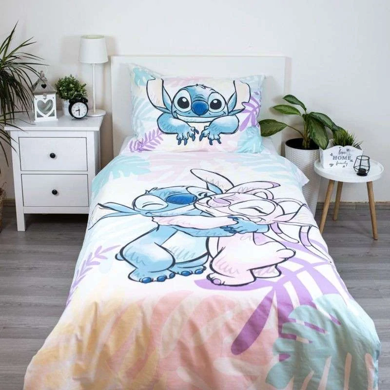 JERRY FABRICS Povlečení Lilo and Stitch Leaves Bavlna, 140/200, 70/90 cm