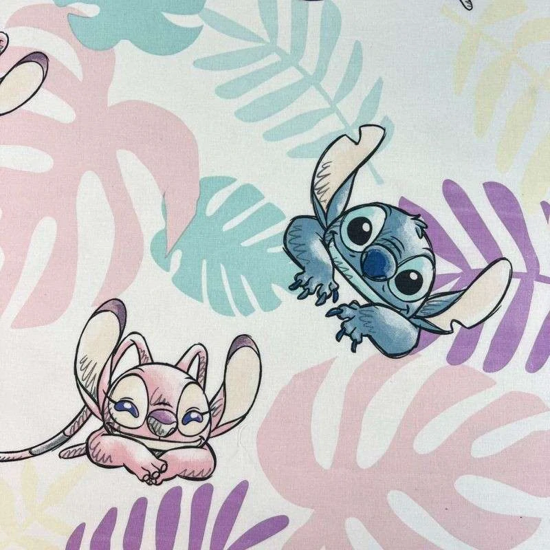 JERRY FABRICS Prostěradlo Lilo and Stitch Leaves Bavlna, 90/200 cm
