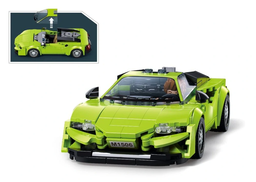 Sluban Model Bricks M38-B1506 Sportovní vůz zelený v měřítku 1:32