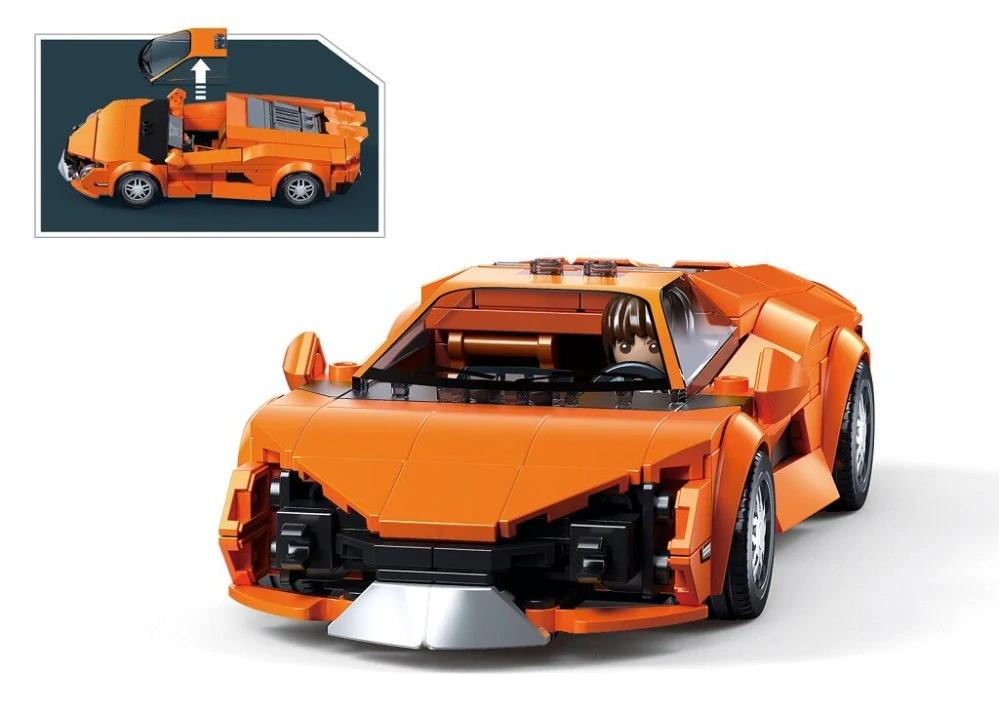 Sluban Model Bricks M38-B1509 Sportovní vůz oranžový v měřítku 1:32