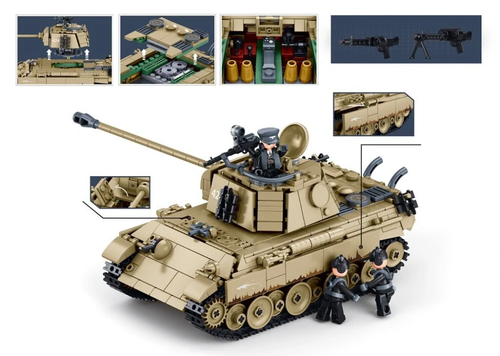 Sluban Model Bricks M38-B1535 Střední tank Panther G-S v měřítku 1:35