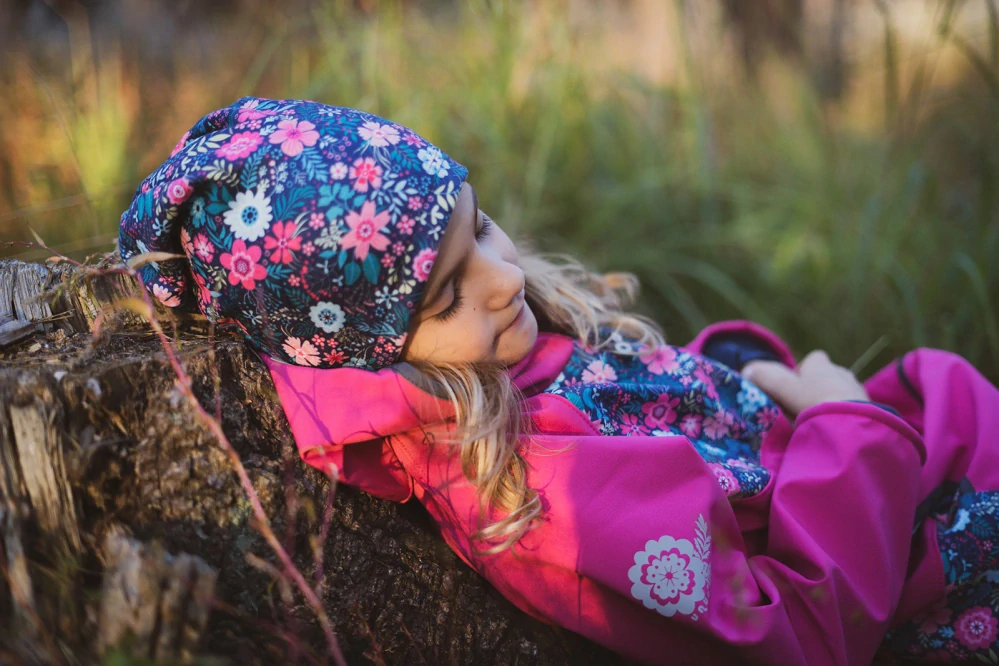 Unuo Dětský nákrčník z fleecu Basic Květinky