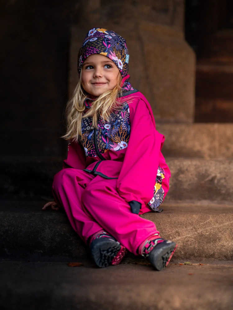 Unuo Batolecí softshellové kalhoty s fleecem Fuchsiová 92/98 SLIM