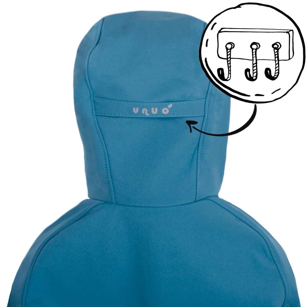 Unuo Dětská softshellová bunda bez zateplení Basic Modrozelená Aqua Autíčka 86/92