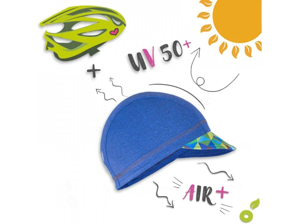 Unuo Funkční čepice s kšiltem UV 50+ Velryby Holka, Žíhaná holubičí šedá S (45-48 cm)