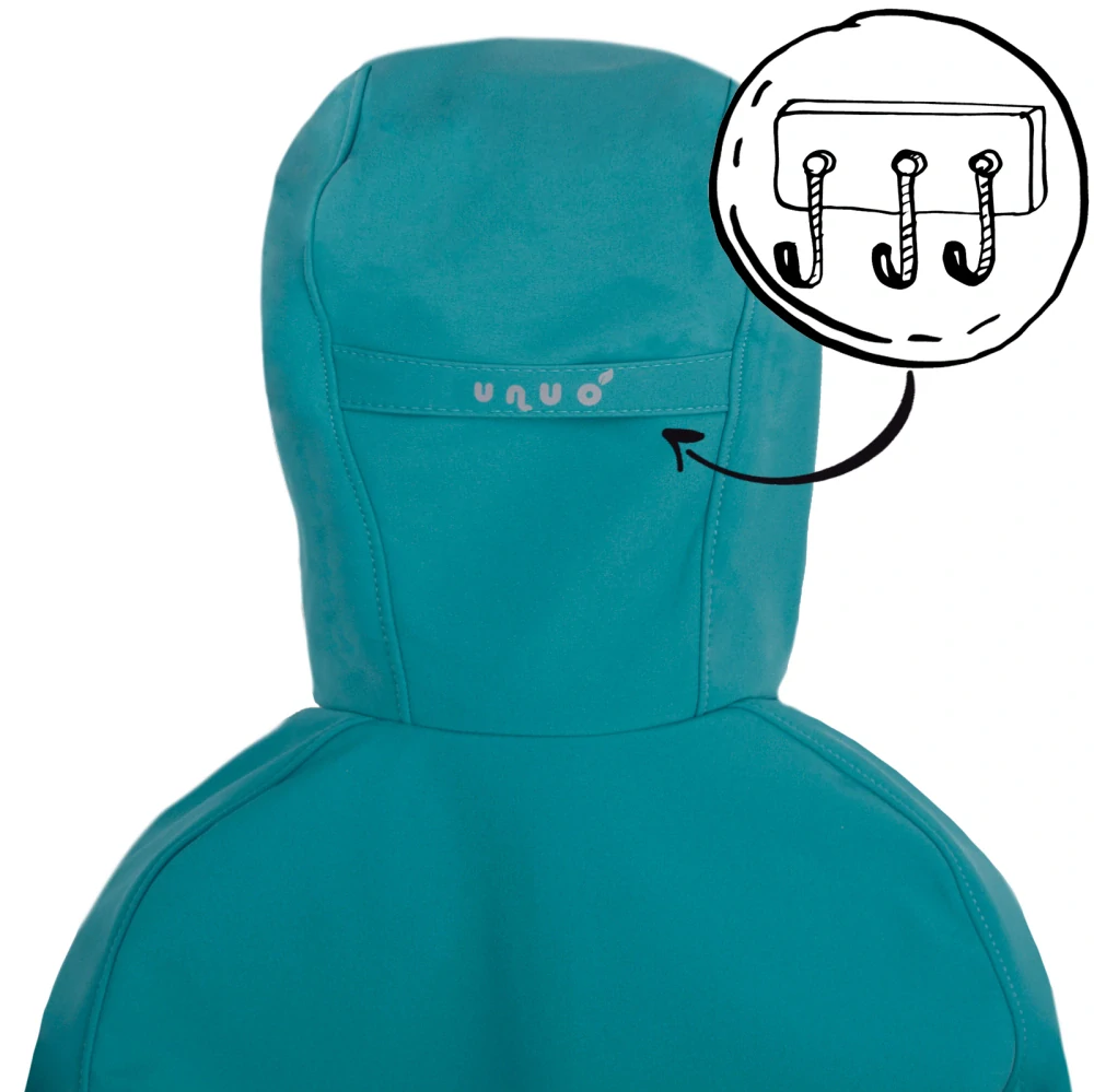 Unuo Dětská softshellová bunda s fleecem Basic Sv. smaragdová Pejsci 80/86