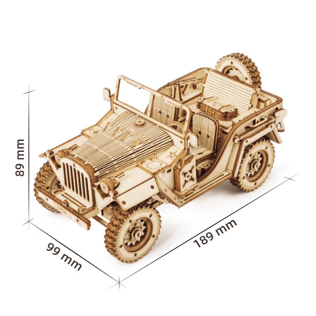 RoboTime 3D dřevěná skládačka Vojenský džíp