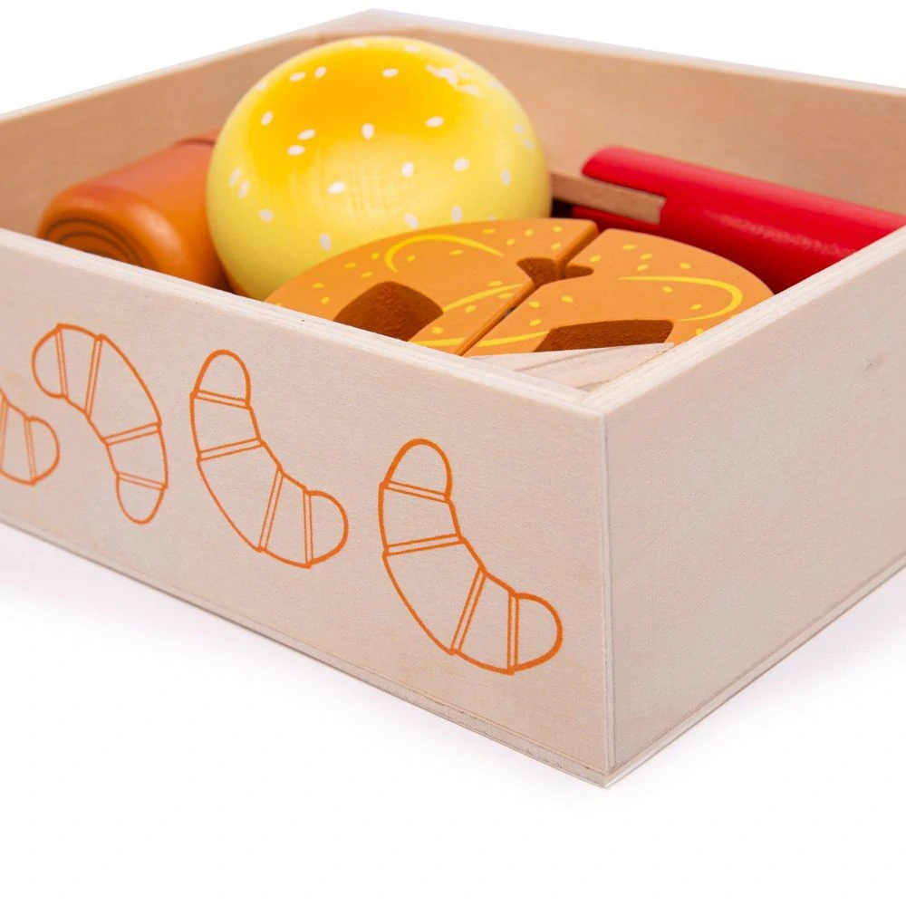 Bigjigs Toys Krájecí pečivo v krabičce Dřevo