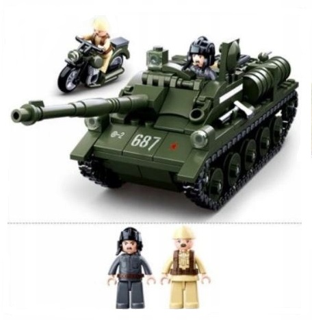 Sluban WWII M38-B0687 Sovětské samohybné dělo SU-85 - Stíhač tanků